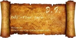 Dörfler Imre névjegykártya